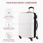 SwissGear 7366 Hardside Expandable Luggage with Spinner Wheels, White, Checked-Medium 23-Inch