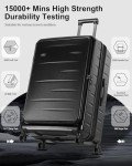 CENSIEN Expandable Checked Luggage, 28 Inch Luggage with Spinner Wheels, Lightweight ABS+PC Hard Shell Large Suitcase with Top Opening, TSA Lock (Black, 1PC)