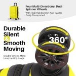AnyZip Suitcase Hardside PC ABS Lightweight USB Luggage with Wheels TSA Lock Checked-Medium 24 Inch Yellow