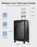 CENSIEN Expandable Checked Luggage, 28 Inch Luggage with Spinner Wheels, Lightweight ABS+PC Hard Shell Large Suitcase with Top Opening, TSA Lock (Black, 1PC)