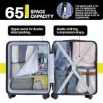 AnyZip Suitcase Hardside PC ABS Lightweight USB Luggage with Wheels TSA Lock Checked-Medium 24 Inch Yellow