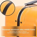 Kaleenie 29 Inch 40 * 37 * 77cm, 113L, Aluminum Checked Luggage with Side Opening, 360° Universal Wheels, Lightweight Hardshell ABS+PC Suitcase with TSA Lock, Orange