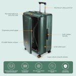 LOUIS KAISER Premium Carry On Luggage, 29 Inch Top Opening Aluminum Frame Airline Approved ABS+PC Hard Shell Suitcases with Silent Wheels, TSA Lock, Front Pocket & Wet-dry Separated Six-piece set