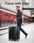 CENSIEN Expandable Checked Luggage, 28 Inch Luggage with Spinner Wheels, Lightweight ABS+PC Hard Shell Large Suitcase with Top Opening, TSA Lock (Black, 1PC)