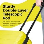 AnyZip Suitcase Hardside PC ABS Lightweight USB Luggage with Wheels TSA Lock Checked-Medium 24 Inch Yellow