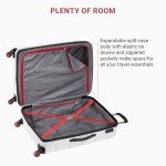 SwissGear 7366 Hardside Expandable Luggage with Spinner Wheels, White, Checked-Medium 23-Inch
