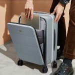 Hanke Luggage Hard Shell Suitcases 24 Inch Checked-Medium Luggage with Spinner Wheels TSA Approved Luggage Travel Luggage Wide Handle for Men Women(Grey)