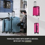 Kenneth Cole REACTION Out of Bounds Lightweight Hardshell 4-Wheel Spinner Luggage, Magenta, 24-Inch Checked