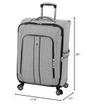 LONDON FOG Newcastle Softside Expandable Spinner Luggage, Black White Herringbone, Checked-Medium 24-Inch