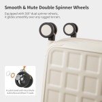 aji Checked 26 inch Luggage with 8 Spinner Wheels, Large Suitcase with TSA Lock, 100% Lightweight PC Hard Shell travel luggage Suitcases for Men Women, 26-Inch Checked-In, Coconut White