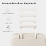 aji Checked 26 inch Luggage with 8 Spinner Wheels, Large Suitcase with TSA Lock, 100% Lightweight PC Hard Shell travel luggage Suitcases for Men Women, 26-Inch Checked-In, Coconut White