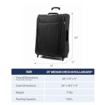 Travelpro Maxlite 5 Softside Expandable Upright 2 Wheel Checked Luggage, Lightweight Suitcase, Men and Women, Black, Checked Medium 26-Inch