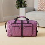 Woogwin Travel Duffel Bag Large Foldable Waterproof Overnight Bag for Beach Swim Bags Pool Sports Gym (60L Purple)