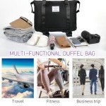 VOOWO Rolling Duffle Bag with Wheels, Expandable Foldable Duffle Bag for Travel, Rolling Under Seat Luggage Carry on Duffel Bags, Wheeled Travel Duffel Large Overnight Weekend Bags (Black)