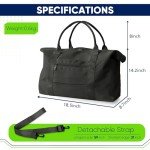 Travel Duffle Bag, Weekender Travel Bag Men Small Gym Bag for Women, Hospital Bag for Labor and Delivery, Overnight Bag Luggage Bag with Trolley Sleeve, Airplane Travel Essentials for Flying(Black)