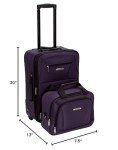 Rockland Fashion Expandable Softside Upright Luggage Set, Purple, 2-Piece (14/19)