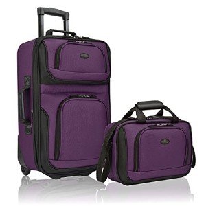 Expandable Purple Carry-On Luggage Set by U.S. Traveler