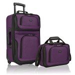 Expandable Purple Carry-On Luggage Set by U.S. Traveler