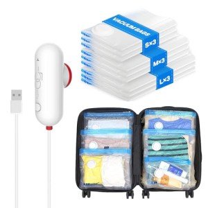 9 Pack Vacuum Storage Bags with USB Pump