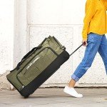 Durable Rolling Duffel Bag with Telescoping Handle