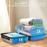 UPGOGO 12-Pack Travel Vacuum Bags with Pump