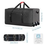 120L Foldable Rolling Duffel Bag with Wheels