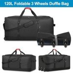 120L Foldable Rolling Duffel Bag with Wheels