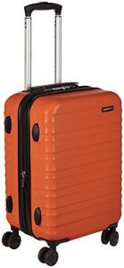 Amazon Basics 21" Hardside Carry-On Luggage, Hardshell Suitcase With Wheels, Expandable For Up to 25% More Space, With Scratch-Resistant Surface, Four Multi-directional Wheels, Orange