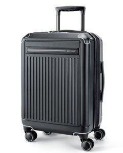 BAGSMART 20 inch Carry on Luggage with Spinner Wheel, Lightweight Carry on Suitcase TSA Lock, Hard Shell Carry on Luggage 22 x14 x 9 Airline Approved Travel Suitcase, Black