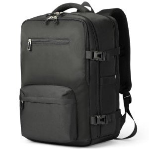 SHRRADOO Travel Laptops Backpack for Women Men, Casual Work Bag 17inch Backpack Airline Approved Backpack for Hiking Business (Black)
