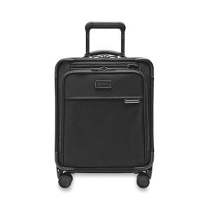 Briggs & Riley Global 21" Carry On Expandable Spinner - Luggage for International Travel, Suitcases with Wheels, Softside Rolling Bag for Men & Women, Self-Repairing Zipper- Baseline Collection, Black
