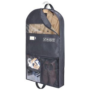 BALEINE 60'' Garment Bag with 3 Storage Pockets, Double Zip Top Opening, 5" Side Widened Travel Bag for Dresses, Suit, Coats Travel Essential (1 Pack)