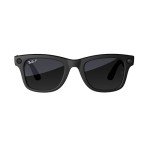 Meta Square Wayfarer Sunglasses, Matte Black/Polarized