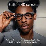 Meta Round Smart Glasses in Shiny Black/Blue