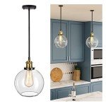 Frideko Vintage 20cm Industrial Glass Pendant Light