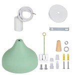 Set of 2 Retro Pendant Ceiling Lights - Green