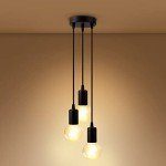 Black Industrial 3-Light Pendant Ceiling Light