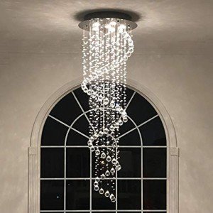 Elegant Spiral Crystal Chandelier Flush Mount Light