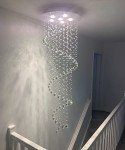 Elegant Spiral Crystal Chandelier Flush Mount Light