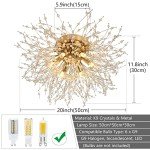 Modern Gold Crystal Flush Mount Ceiling Light
