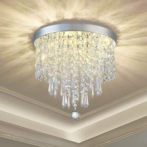 Elegant Crystal Flush Mount Chandelier Light