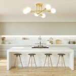 Gold 6-Light Chandelier Ceiling Light for Home