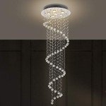 Elegant Spiral Crystal Chandelier Flush Mount Light