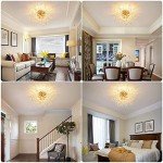 Modern Gold Crystal Flush Mount Ceiling Light