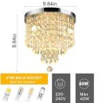 Elegant Crystal Flush Mount Chandelier Light