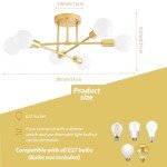 Gold 6-Light Chandelier Ceiling Light for Home