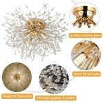 Modern Gold Crystal Flush Mount Ceiling Light