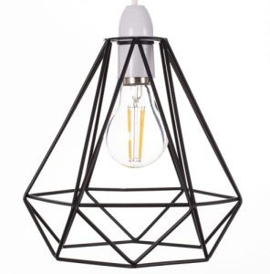 Industrial Black Wire Basket Pendant Ceiling Light