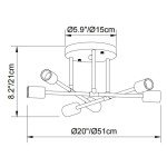 Gold 6-Light Chandelier Ceiling Light for Home