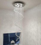 Elegant Spiral Crystal Chandelier Flush Mount Light